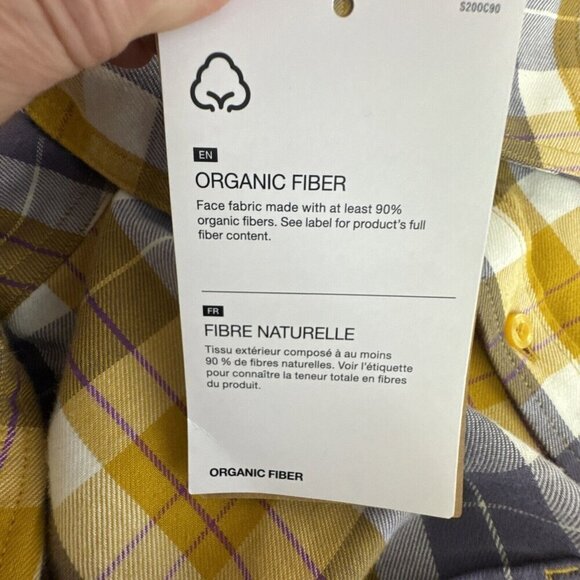 The North Face Men's L Arroyo LS Flannel Button Shirt Organic Gold Plaid NWT - Picture 7 of 15